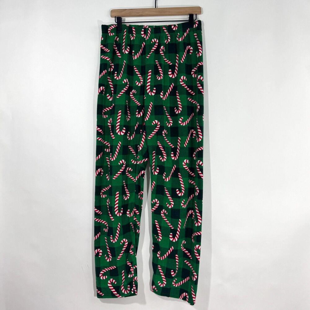 PJ Place Adult Unisex Size Medium Red Green Merry Christmas 2 Piece Pajama Set - Picture 7 of 11